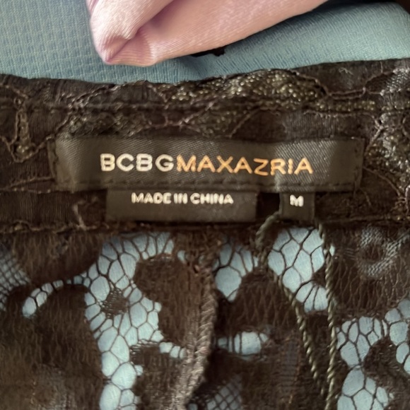 BCBG MaxAzria black lace button down shirt - Picture 10 of 11